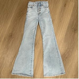 American Eagle High Rise Flare Jeans 000 Short